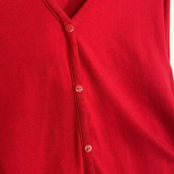 Liz & Me Tunic Top, Short Sleeves, Cotton, Red, 0X - Picture 7 of 10